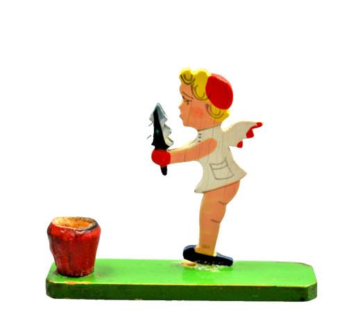 Flachfigur engel mit tanne - engel,