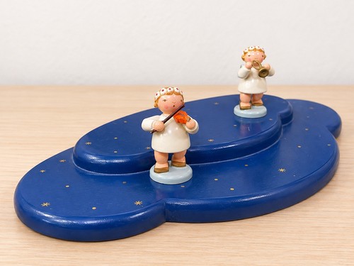 Engelwolke holz blau mit - holz,