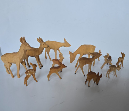 Rehe holz handarbeit ddr - rehe,