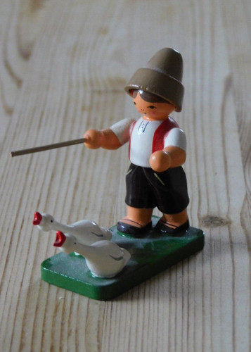 Junge mit gänsen - junge, --